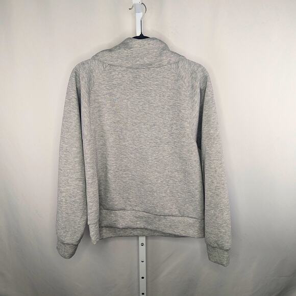 Anrabess Sweatshirt Womens Medium Gray Half Zip Casual Pullover Fall Mock Neck - Picture 2 of 9